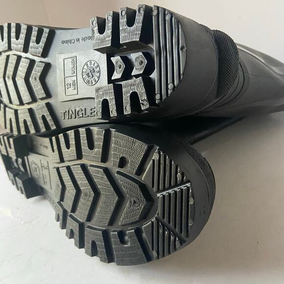 BLACK Mens Plain Toe Rubber Fishing Hunting Waterproof PVC Work Mud RAIN BOOTS - Picture 10 of 11